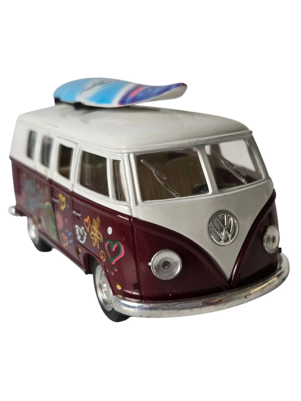 Vintage 1962 Volkswagen Love & Peace Hippie 60's Bus 1/32 Large Scale Diecast